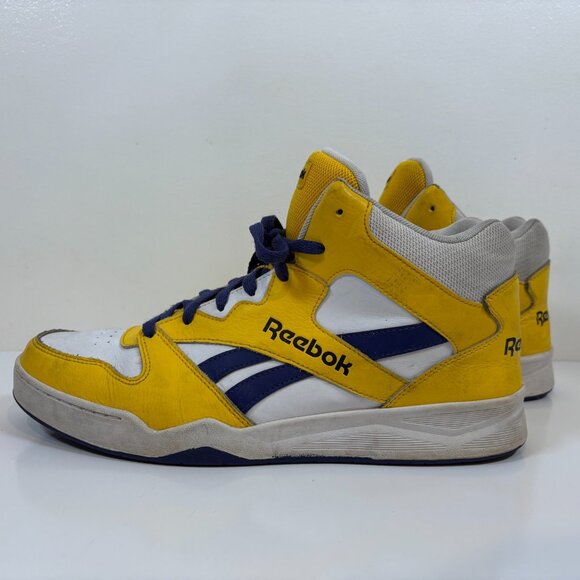 Reebok Other - Reebok Royal BB4500 Shoes Mens Size 14 White Yellow Purple High Top Leather